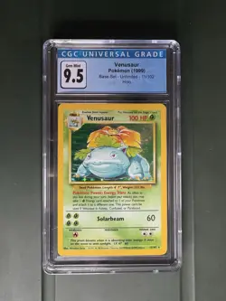 Pokemon Venusaur 15/102 Base Set Holo Rare CGC 9.5 Graded 1999 English - Image 3