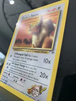 Blaine's Tauros 64/132 Gym Heroes Vintage Pokemon 1999-2000 - (NM) Ken Sugimori - Image 2