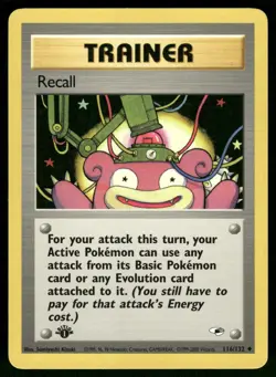 Recall 116/132 Uncommon Gym Heroes Pokemon 1st Edition Lightly Played - Image 1