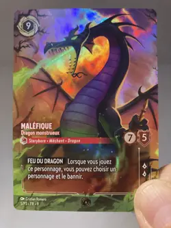 LORCANA carte enchantee promo FR 5/P3 Malefique Dragon monstrueux 🌟Foil🌟 neuve - Image 2