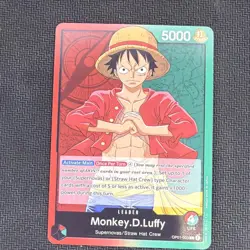 Bandai One Piece CCG Monkey.D.Luffy Leader OP01-003 Romance Dawn 5000 Leader - Image 1