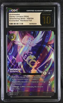 2024 DISNEY LORCANA SHIMMERING SKIES ENCHANTED ARCHIMEDES CGC 10 PRISTINE - Image 1