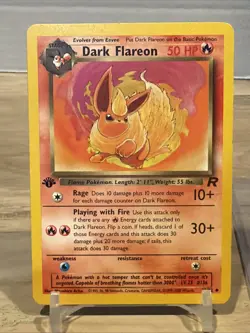 Pokemon TCG Dark Flareon 1st Edition Uncommon Card 35/82 - Image 2