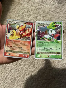 Pokemon Magmortar LV.X & Shaymin LV.X Holo Cards DP39 123/123 Collectible Lot - Image 1