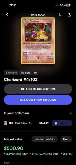 Pokemon Charzard 1st Edition Holo Rare Card - Image 4