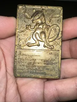 Pokemon Gold Plated CardCollectible, 1999 Nintendo, Mewtwo Burger King - Image 2