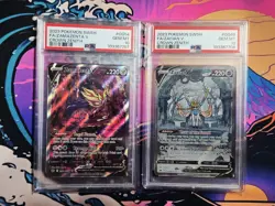 PSA 10 Zacian V & Zamazenta V SAR 2 Consecutive Serial # Pokemon Card Set - Image 1