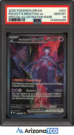 Pokemon 2025 Team Rocket's Mewtwo ex 231/182 SIR Destined Rivals GEM MINT PSA 10 - Image 1