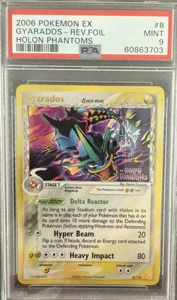 Gyarados Reverse Foil #8/110 - 2006 Pokemon Holon Phantoms - PSA 9 - Low Pop 140 - Image 1
