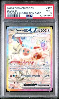 2025 POKEMON PRE EN-PRISMATIC EVOLUTIONS 167 EEVEE EX PSA 9 - Image 1