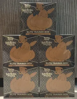 Pokemon TCG Shining Fates ETB Elite Trainer Box Factory Sealed X5 - Image 1