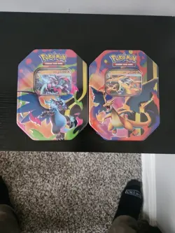 Pokemon Mega Charizard x and Y Tins Lot of 2 New Sealed - Image 1
