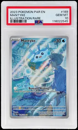 2023 Pokemon Paradox Rift Mantyke #189 PSA 10 Illustration Rare Gem Mint - Image 1