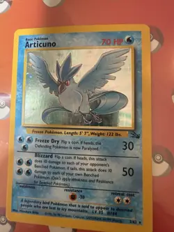 Pokemon Articuno Fossil Holo Rare 70 HP Basic Unlimited English 2/62 1999 - Image 1