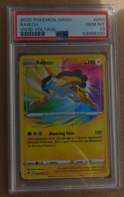 Pokemon Raikou SWSH04: Vivid Voltage #050/185 PSA 10 - Image 1