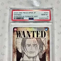 PSA 10 Shanks OP09-004 SP Wanted Poster Emperors in the New World ONE PIECE Card - Image 3