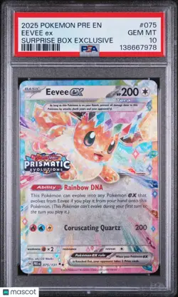 2025 Pokemon Pre EN-Prismatic Evolutions Eevee EX Surprise Box Exclusive PSA 10 - Image 1