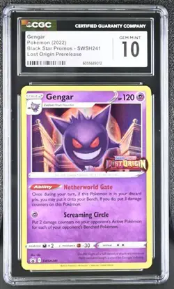 Pokemon Loston Origin Prerelease Gengar SWSH241 Holo CGC Gem Mint 10 - Image 1