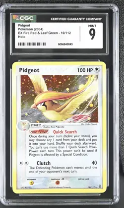 CGC 9 MINT Pidgeot 2004 EX Fire Red & Leaf Green 10/112 Holo Pokemon Card - Image 1