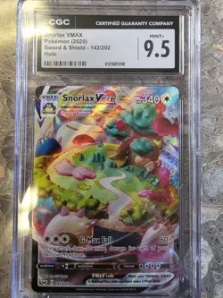 2020 Pokemon Sword & Shield Snorlax Holo CGC 9.5 Mint + #142/202 - Image 1