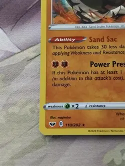 Sandaconda 110/202 Holo Rare Sword & Shield Base Set Pokemon Cards TCG Near Mint - Image 4