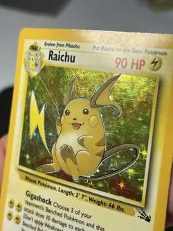 Pokemon TCG Raichu Fossil Holo Card 14/62 Unlimited Rare - Image 4