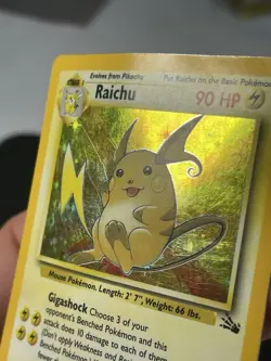 Pokemon TCG Raichu Fossil Holo Card 14/62 Unlimited Rare - Image 5