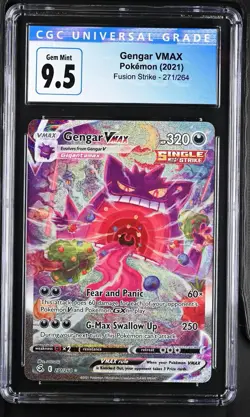 2021 Pokemon Fusion Strike 271/264 SECRET RARE ALT ART Gengar VMAX CGC 9.5 = 10 - Image 2