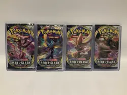 Pokemon Sword And Shield Rebel Clash Sealed Booster Pack Art Set X4 - Image 1