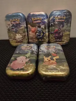 Pokemon TCG Ascended Heroes Mini Tins Art Set 5 Tins Factory Sealed - Image 2