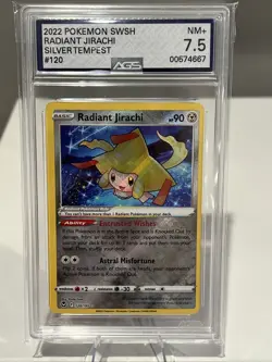 2022 Pokemon SWSH Radiant Jirachi Silver Tempest AGS 7.5 - Image 1