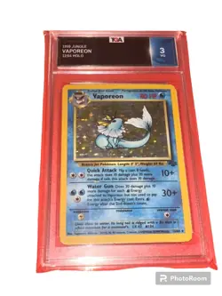 pokemon cards. 1999 JUNGLE Vaporeon 12/64 HOLO - Image 1