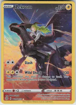 Zekrom TG05/TG30 Holo Brilliant Stars Pokemon DMG FRAY ON TOP/SIDE - Image 1