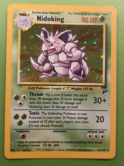 Pokemon 🇨🇦 Only Nidoking Base Set , Unlimited Holo Rare #11 - Image 1