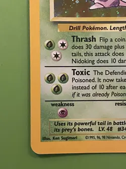 Pokemon 🇨🇦 Only Nidoking Base Set , Unlimited Holo Rare #11 - Image 5