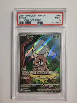 2024 Pokemon Twilight Masquerade Pinsir 168/167 Illustration Rare IR PSA 9 MINT - Image 1