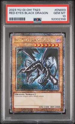 2023 YU-GI-OH! TN23-25TH ANV TIN: DUELING HEROES RED-EYES BLACK DRAGON PSA 10 - Image 1