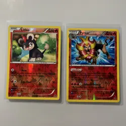 Pokemon TCG XY Phantom Forces Reverse 2014 Litleo 11/119 & Pyroar 12/119 NM- - Image 1