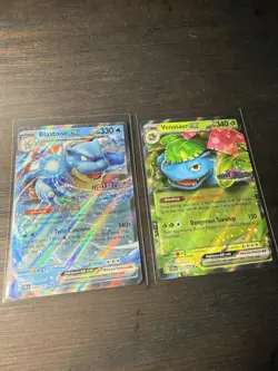 Pokemon TCG Venusaur Ex And Blastoise Ex Stellar Crown Stamp Promo Cards NM - Image 1