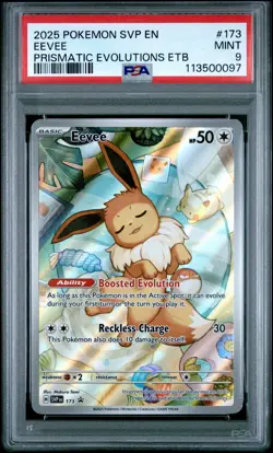 2025 POKEMON SVP EN-SV BLACK STAR PROMO #173 EEVEE PSA 9 - Image 1