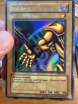 Right Arm of the Forbidden One - LOB-122 Unlimited Ed Ultra YuGiOh Exodia - Image 3