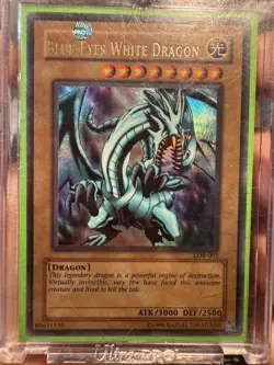 LOB-001 Blue-Eyes White Dragon Ultra Rare 2002 Original Print Yugioh Card - Image 2