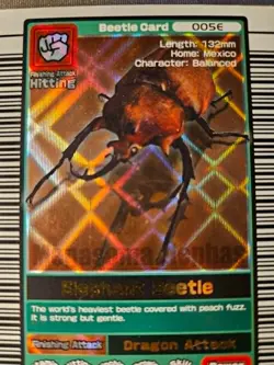 MushiKing Elephant Beetle Hologram Beetle Card 005E 2003 Sega - Image 1