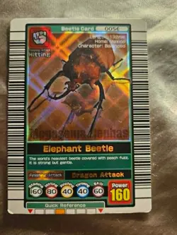 MushiKing Elephant Beetle Hologram Beetle Card 005E 2003 Sega - Image 2