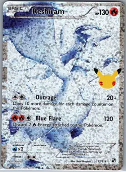 Reshiram 113/114 Celebrations: Classic Collection - Pokemon Card - NM - Image 1