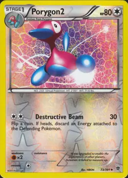 Porygon2 73/101 Reverse Holo Plasma Blast Pokemon Card NM/LP - Image 1