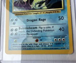 Pokemon Gyarados Holo Card 6/102 Base Set #2 - Image 3
