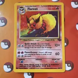 Flareon 3/64 Holo Rare - Jungle Unlimited - Vintage 1999 Pokemon Card LP - Image 1