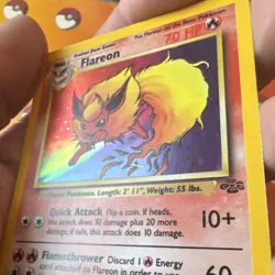 Flareon 3/64 Holo Rare - Jungle Unlimited - Vintage 1999 Pokemon Card LP - Image 3