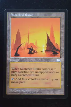 Magic The Gathering MTG SCORCHED RUINS Weatherlight LP Lightly Played - Image 1